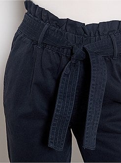 Pantalon droit taille ceinturée - Kiabi