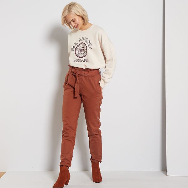 pantalon femme marron