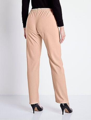 Pantalon droit taille élastiquée maille côtelée - Afibel