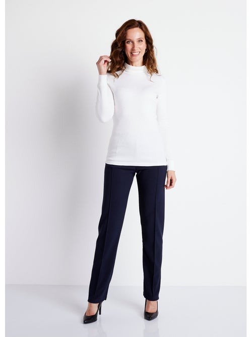 Pantalon droit taille élastiquée maille côtelée - Afibel - Kiabi Pantalon droit taille élastiquée maille côtelée - Afibel - Kiabi