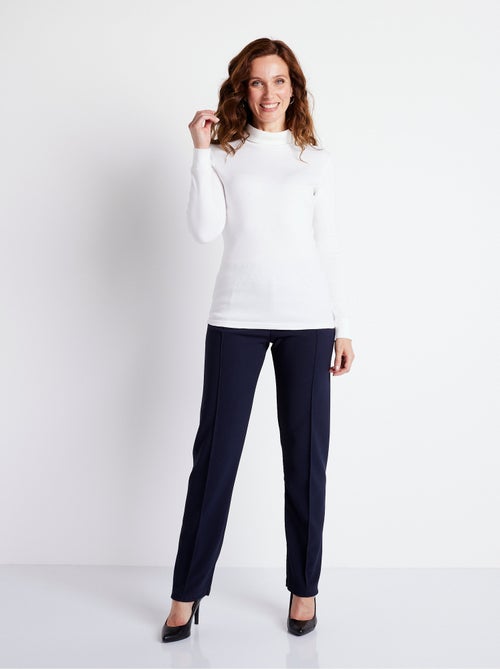 Pantalon droit taille élastiquée maille côtelée - Afibel - Kiabi Pantalon droit taille élastiquée maille côtelée - Afibel - Kiabi