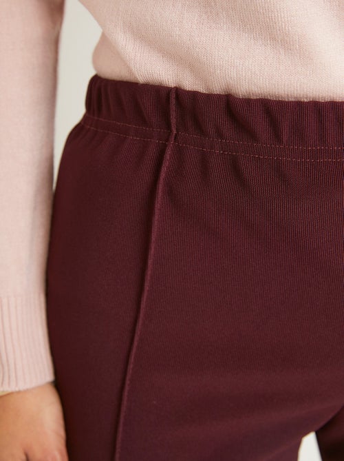Pantalon droit taille élastiquée maille côtelée - Afibel - Kiabi