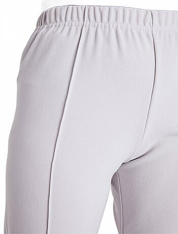 Pantalon droit taille élastiquée maille côtelée - Afibel