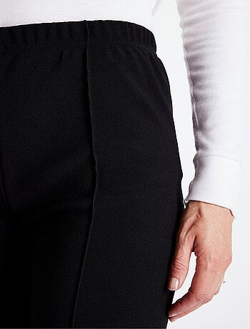 Pantalon droit taille élastiquée maille côtelée