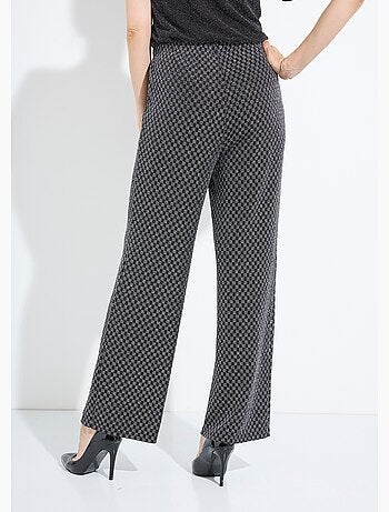 Pantalon droit taille élastiquée maille sequins - Afibel