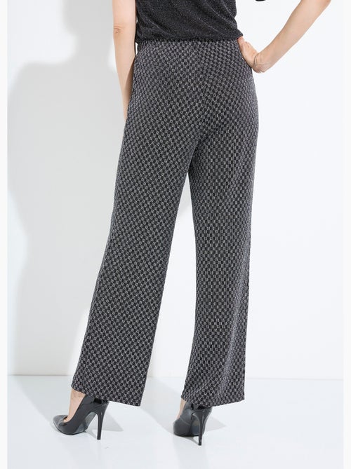 Pantalon droit taille élastiquée maille sequins - Afibel - Kiabi