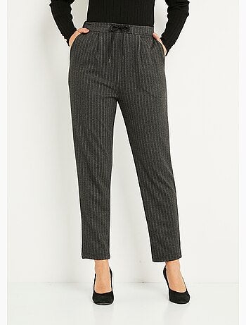 Pantalon droit taille élastiquée maille stretch - Afibel