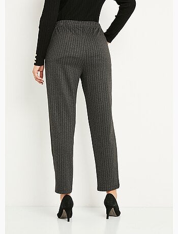 Pantalon droit taille élastiquée maille stretch - Afibel
