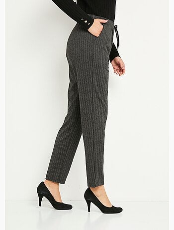 Pantalon droit taille élastiquée maille stretch - Afibel