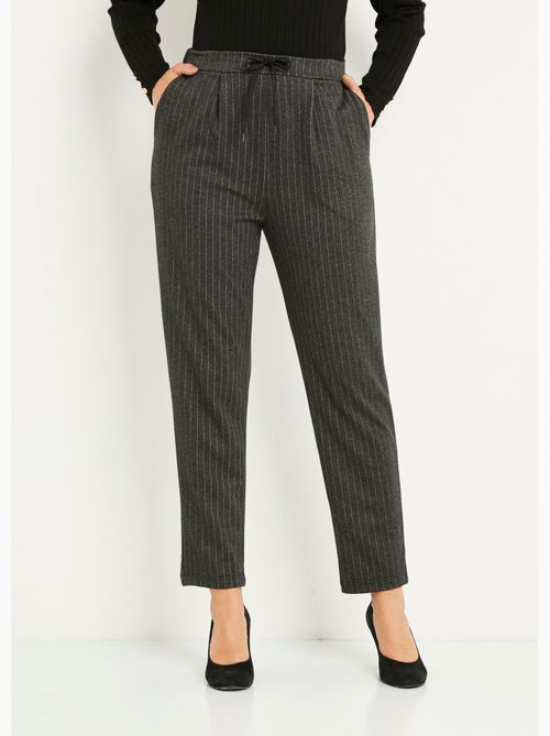 Pantalon droit taille élastiquée maille stretch - Afibel - Kiabi
