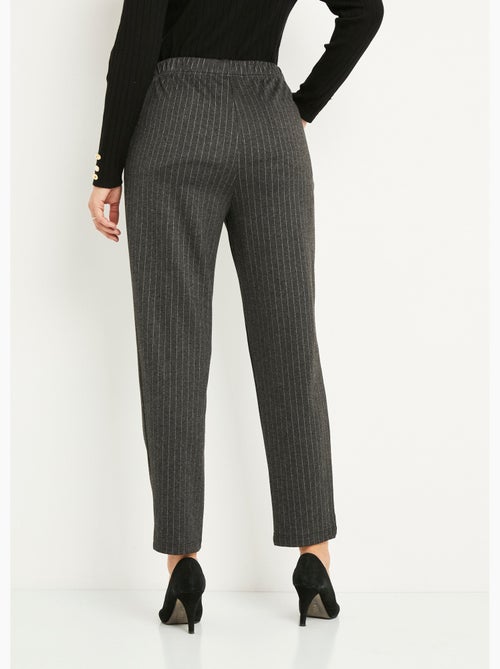 Pantalon droit taille élastiquée maille stretch - Afibel - Kiabi