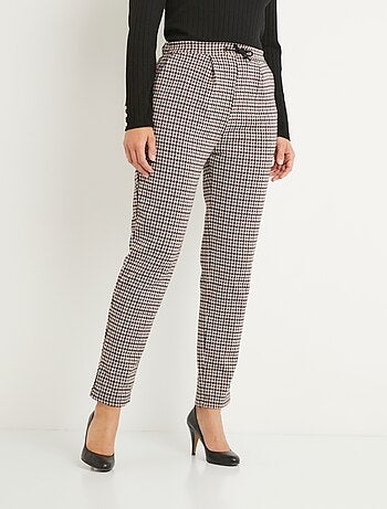 Pantalon droit taille élastiquée maille stretch - Afibel