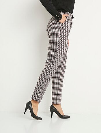 Pantalon droit taille élastiquée maille stretch - Afibel