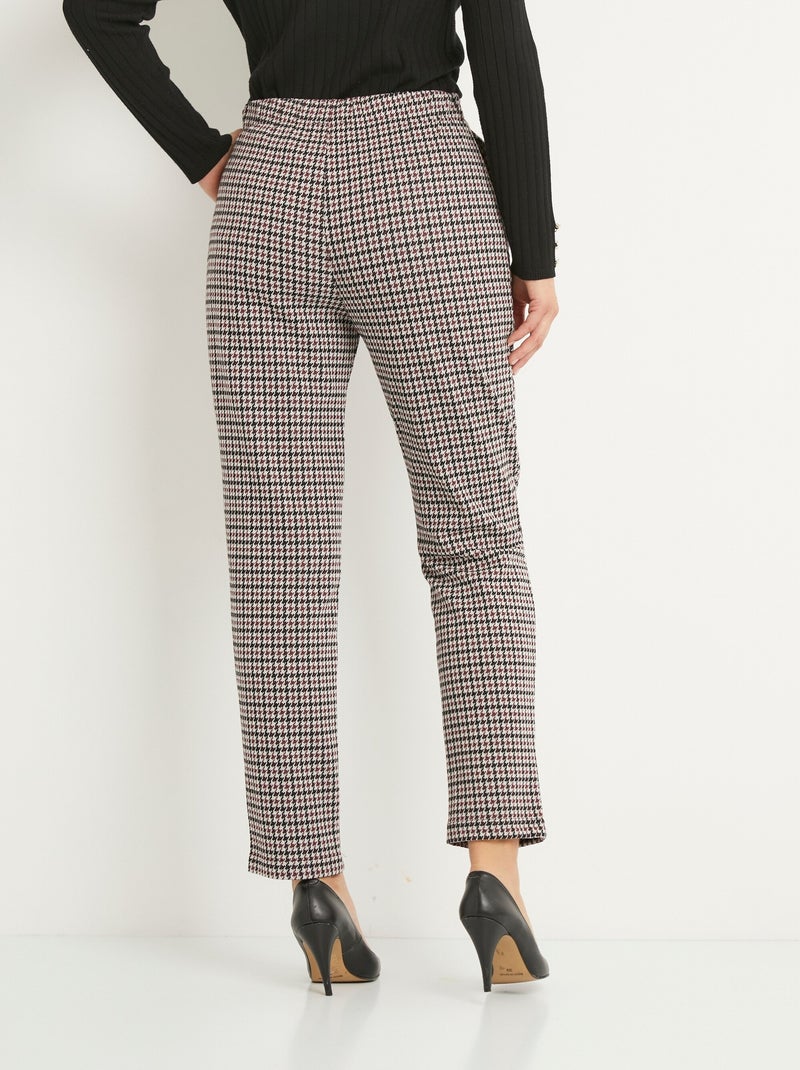Pantalon droit taille élastiquée maille stretch - afibel Noir Bordeaux - Kiabi