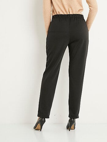 Pantalon droit taille élastiquée maille stretch - Afibel
