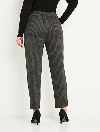 Pantalon droit taille élastiquée maille stretch