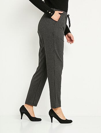 Pantalon droit taille élastiquée maille stretch