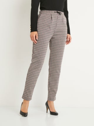 Pantalon droit taille élastiquée maille stretch