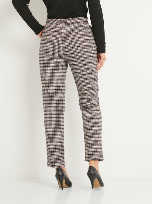 Pantalon droit taille élastiquée maille stretch - Kiabi