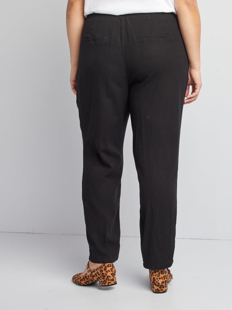Pantalon Taille Semi-élastiquée Droit Noir