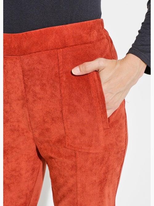 Pantalon droit taille élastiquée velours milleraies - Afibel - Kiabi