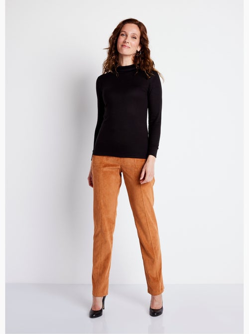 Pantalon droit taille élastiquée velours milleraies - Afibel - Kiabi