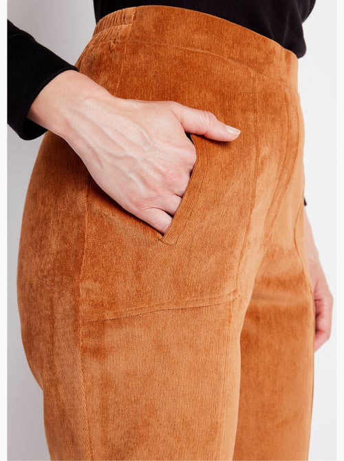Pantalon droit taille élastiquée velours milleraies - Afibel - Kiabi