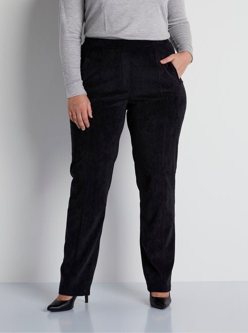 Pantalon droit taille élastiquée velours milleraies - Afibel - Kiabi