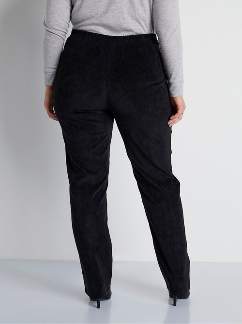Pantalon droit taille élastiquée velours milleraies - Afibel - Kiabi
