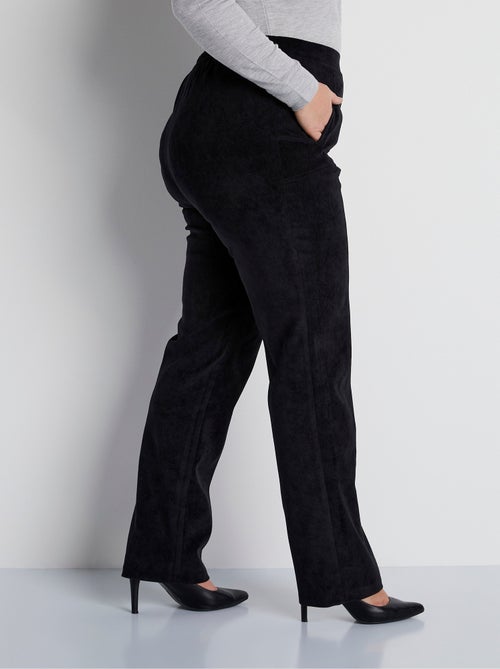Pantalon droit taille élastiquée velours milleraies - Afibel - Kiabi