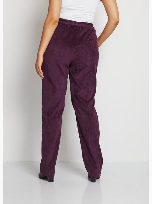 Pantalon droit taille élastiquée velours milleraies - Afibel - Kiabi