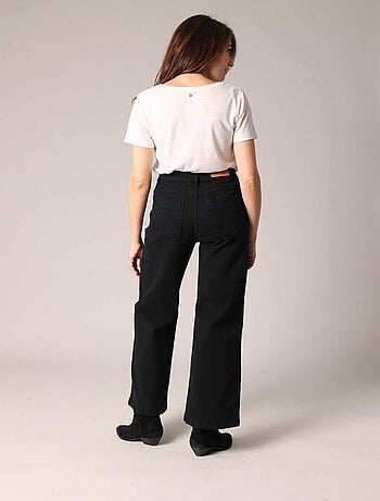 Pantalon droit taille haute à poches plaquées femme. 'Deeluxe'