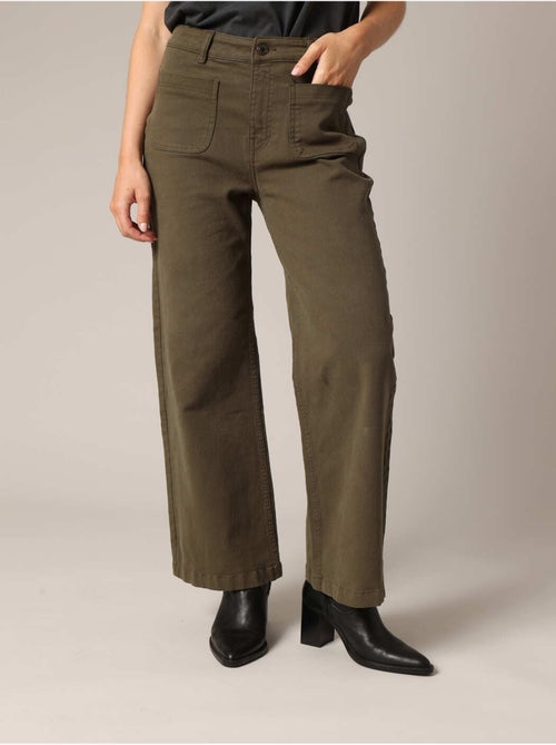 Pantalon droit taille haute à poches plaquées femme 'Deeluxe' - Kiabi