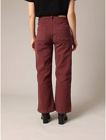 Pantalon droit taille haute à poches plaquées femme 'deeluxe'