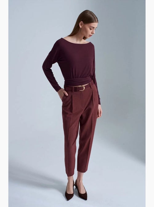 Pantalon droit taille haute avec ceinture dilvin - Kiabi Pantalon droit taille haute avec ceinture dilvin - Kiabi
