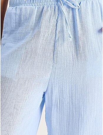 Pantalon droit taille haute avec cordon de serrage à la taille lucci