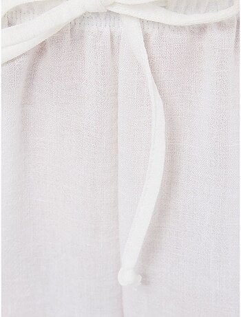 Pantalon droit taille haute avec cordon de serrage