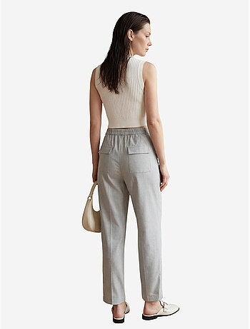 Pantalon droit taille haute avec poches my fashion