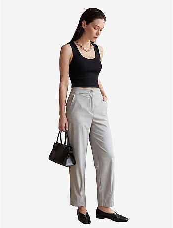 Pantalon droit taille haute avec poches my fashion