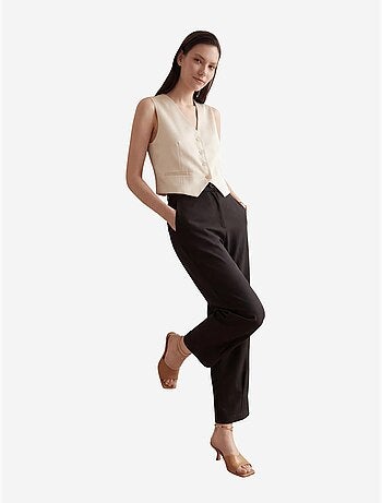 Pantalon droit taille haute avec poches my fashion