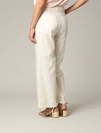 Pantalon droit taille haute avec poches plaquées 'Deeluxe'