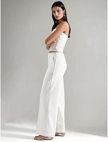 Pantalon droit taille haute