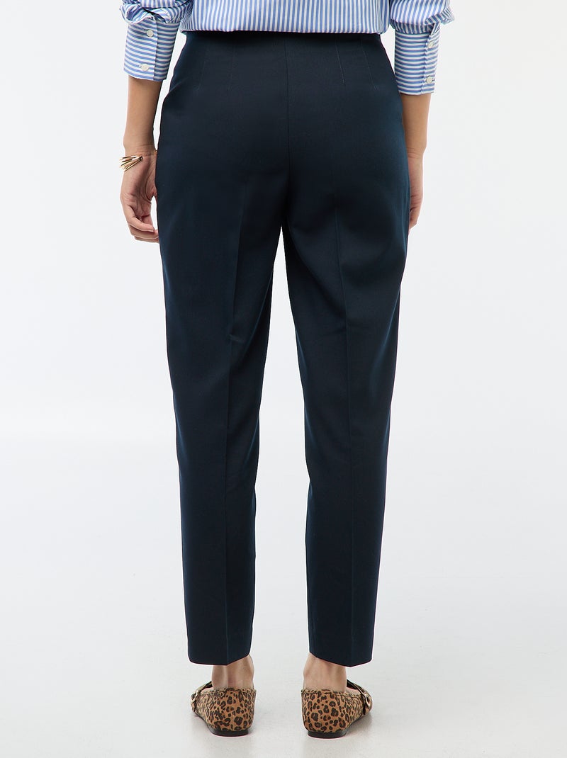 Pantalon droit taille haute Bleu - Kiabi