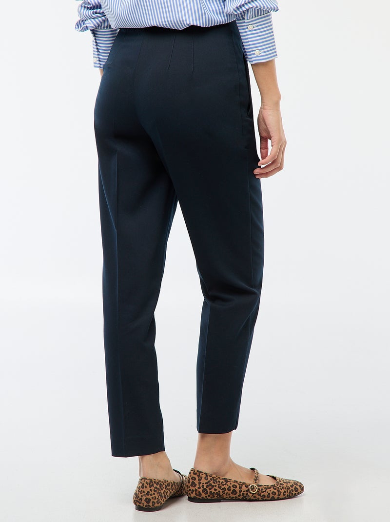 Pantalon droit taille haute Bleu - Kiabi