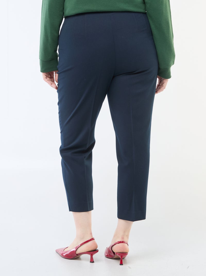 Pantalon droit taille haute Bleu - Kiabi