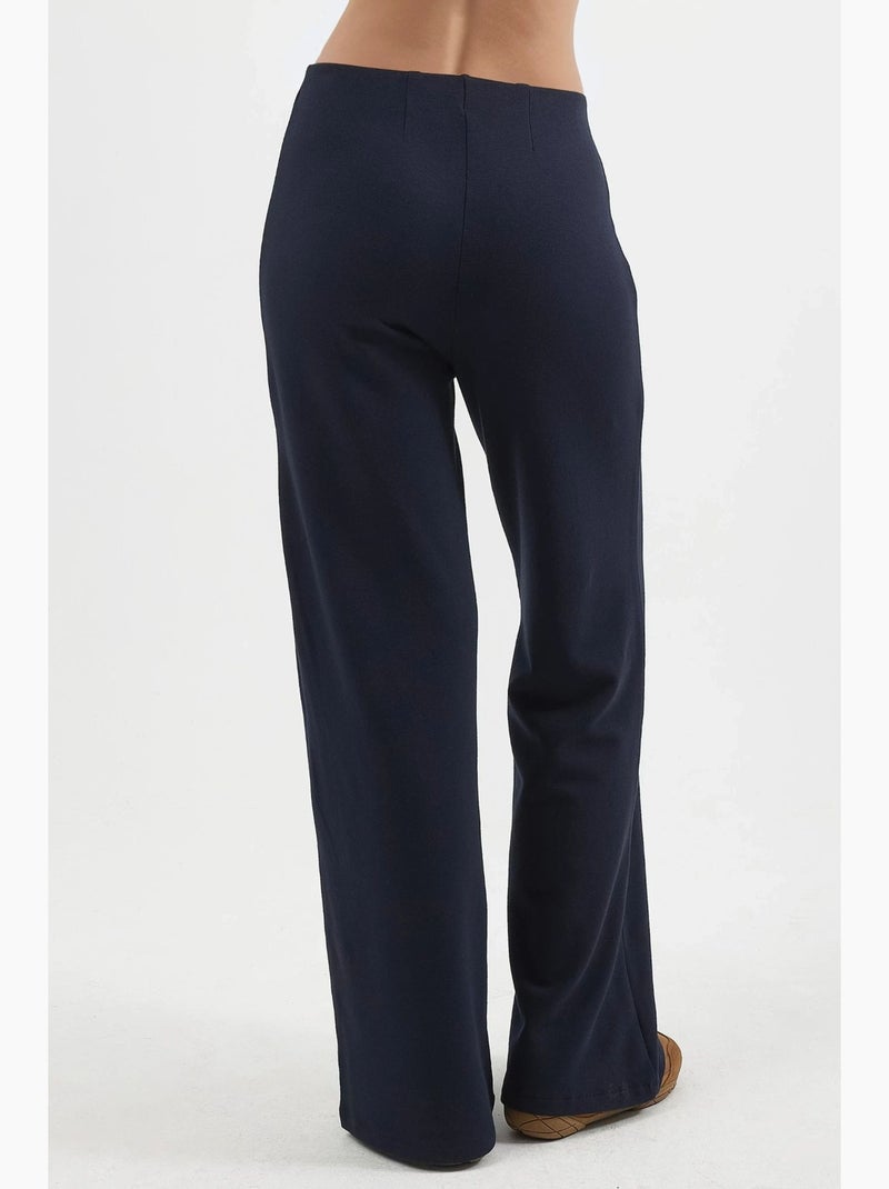 Pantalon droit taille haute busem Bleu marine - Kiabi
