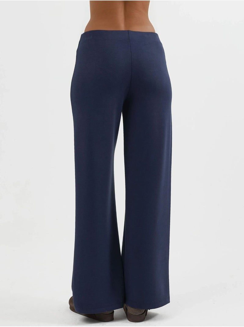 Pantalon droit taille haute busem Bleu marine - Kiabi