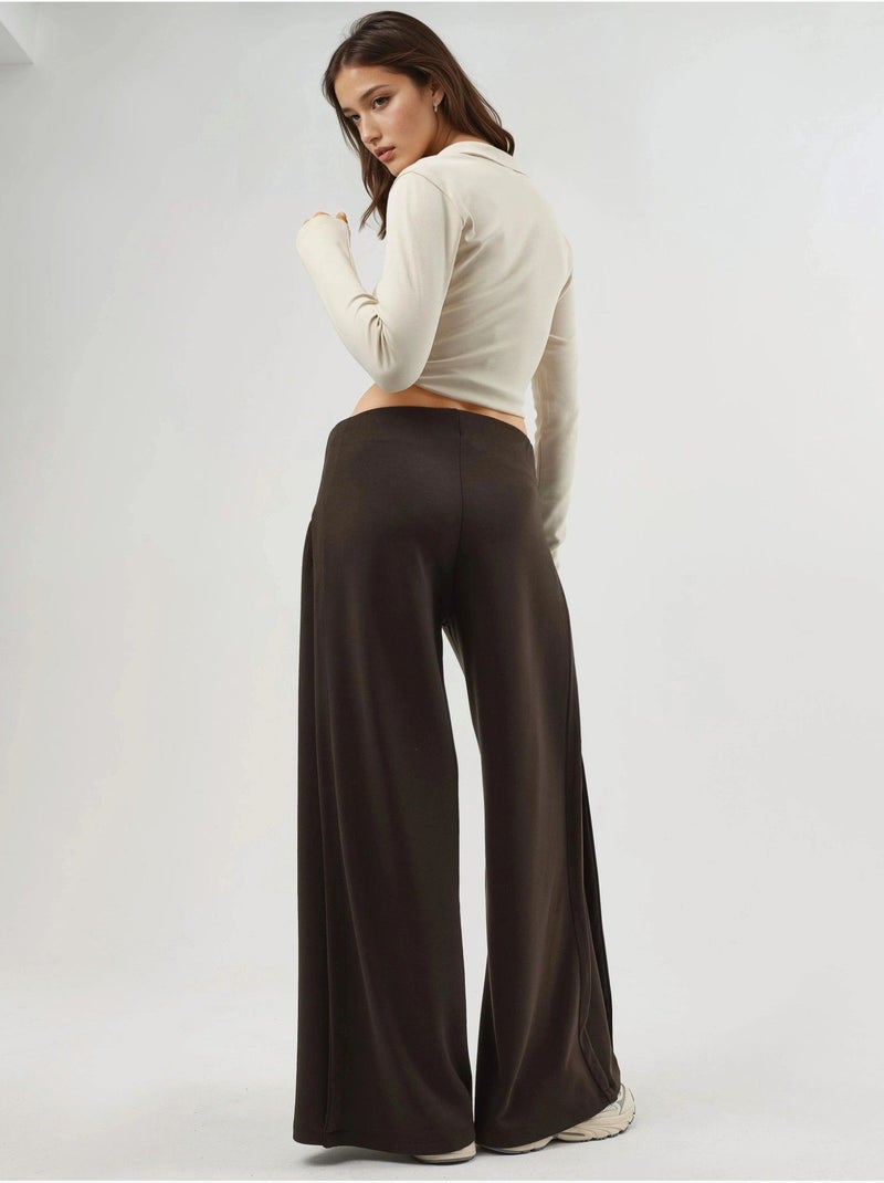 Pantalon droit taille haute busem Marron foncé - Kiabi
