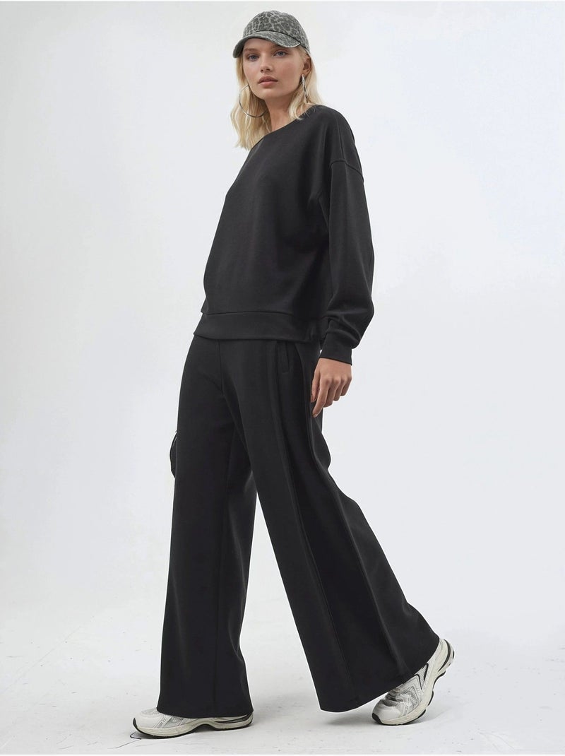 Pantalon droit taille haute busem Noir - Kiabi