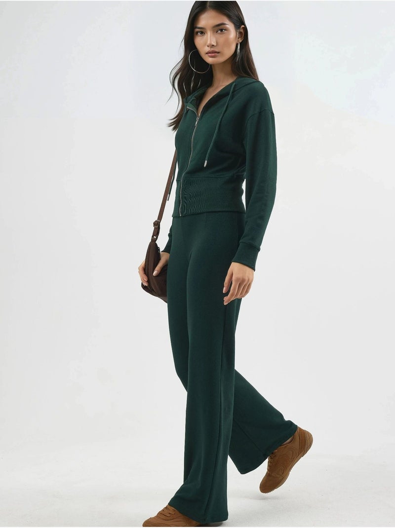 Pantalon droit taille haute busem Vert bouteille - Kiabi